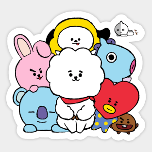 BT21 ALL CHARACTER HOODIE Sticker